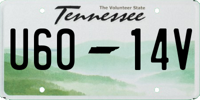 TN license plate U6014V