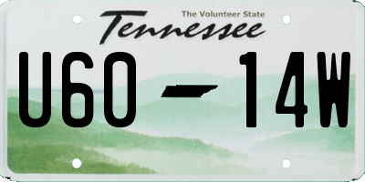 TN license plate U6014W