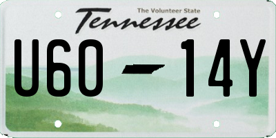 TN license plate U6014Y