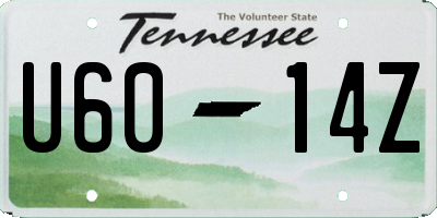 TN license plate U6014Z