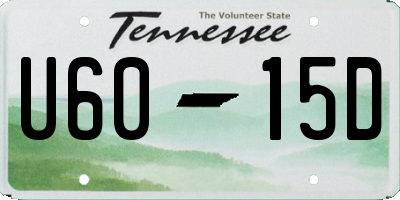 TN license plate U6015D