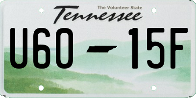 TN license plate U6015F