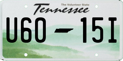 TN license plate U6015I