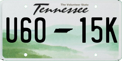 TN license plate U6015K