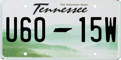 TN license plate U6015W