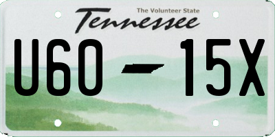 TN license plate U6015X