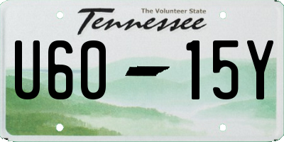 TN license plate U6015Y