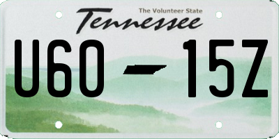 TN license plate U6015Z