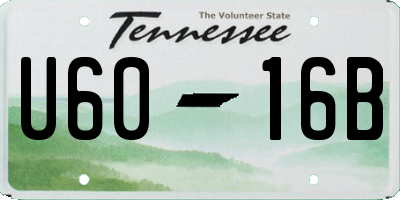 TN license plate U6016B