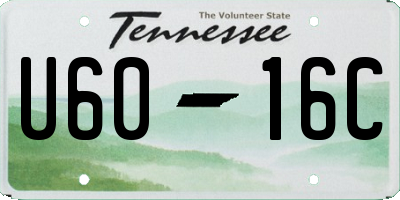 TN license plate U6016C