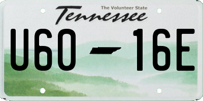 TN license plate U6016E