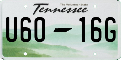 TN license plate U6016G