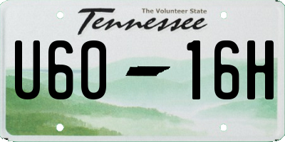 TN license plate U6016H