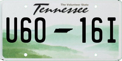 TN license plate U6016I