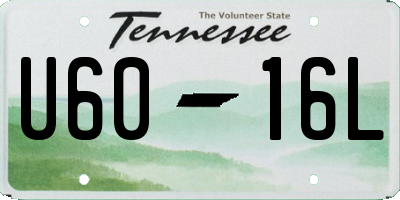 TN license plate U6016L