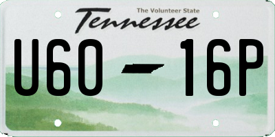 TN license plate U6016P