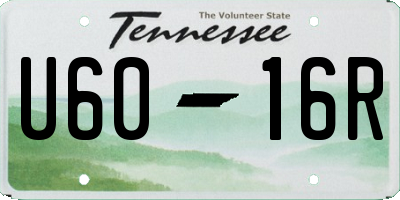 TN license plate U6016R