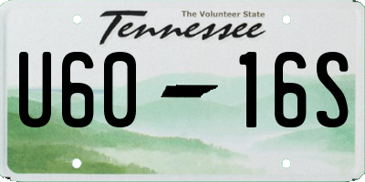 TN license plate U6016S