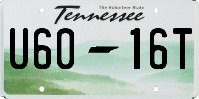 TN license plate U6016T