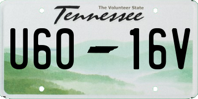 TN license plate U6016V