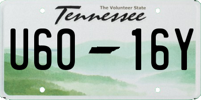 TN license plate U6016Y