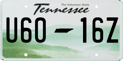 TN license plate U6016Z