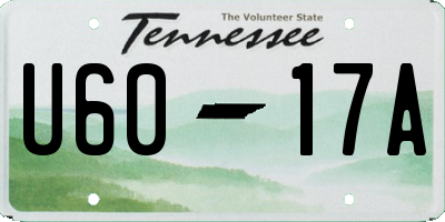 TN license plate U6017A
