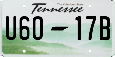 TN license plate U6017B