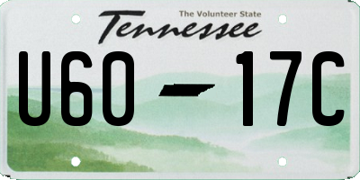 TN license plate U6017C