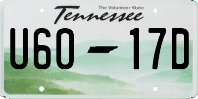 TN license plate U6017D