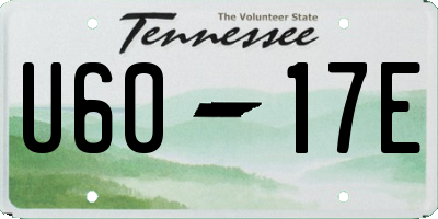 TN license plate U6017E