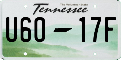 TN license plate U6017F