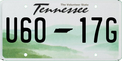 TN license plate U6017G