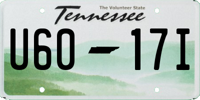 TN license plate U6017I