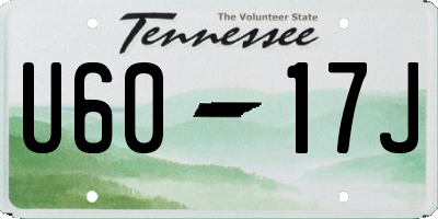 TN license plate U6017J