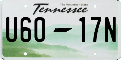 TN license plate U6017N