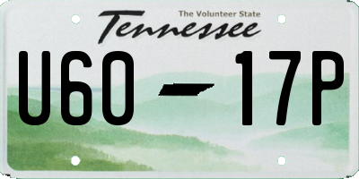 TN license plate U6017P