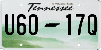 TN license plate U6017Q