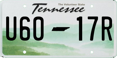 TN license plate U6017R