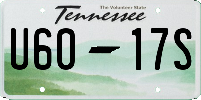 TN license plate U6017S
