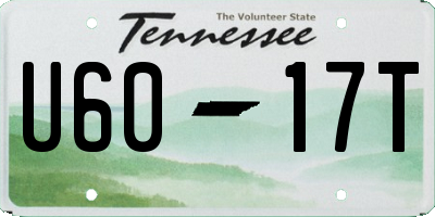 TN license plate U6017T
