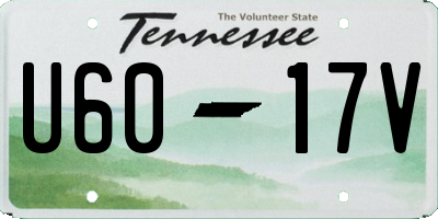 TN license plate U6017V