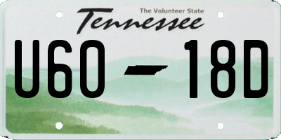 TN license plate U6018D