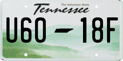 TN license plate U6018F