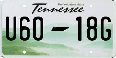 TN license plate U6018G
