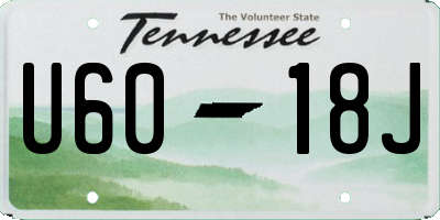 TN license plate U6018J