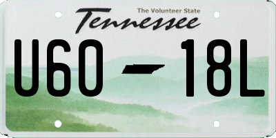 TN license plate U6018L