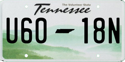 TN license plate U6018N