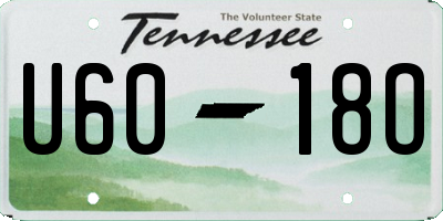 TN license plate U6018O