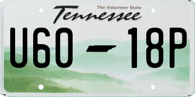TN license plate U6018P